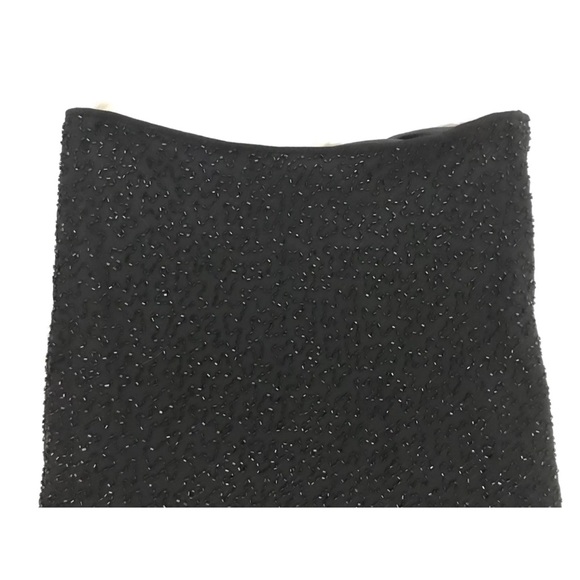 J LAXMI Black Beaded Fully Lined Swing Skirt VTG - Picture 2 of 4